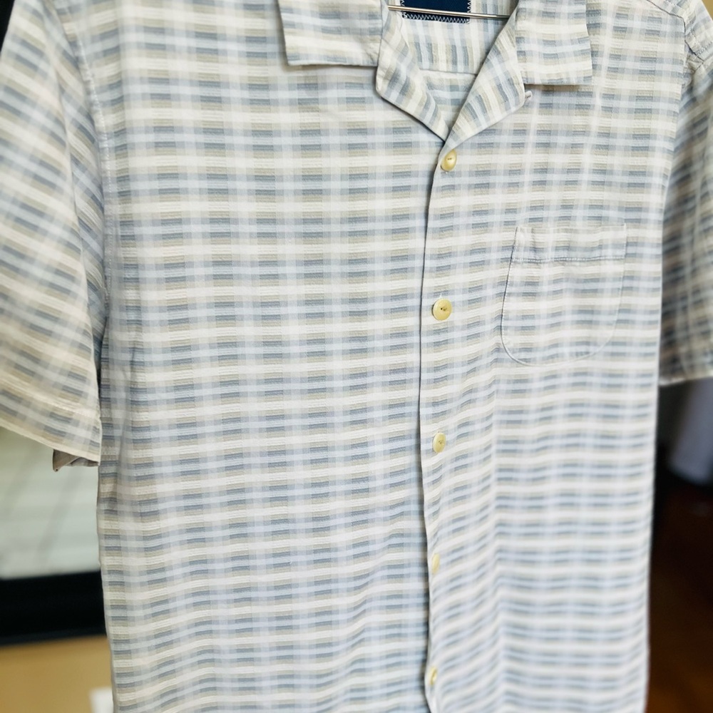 Tommy Bahama Black and White Grid Shirt - Picture 4 of 7